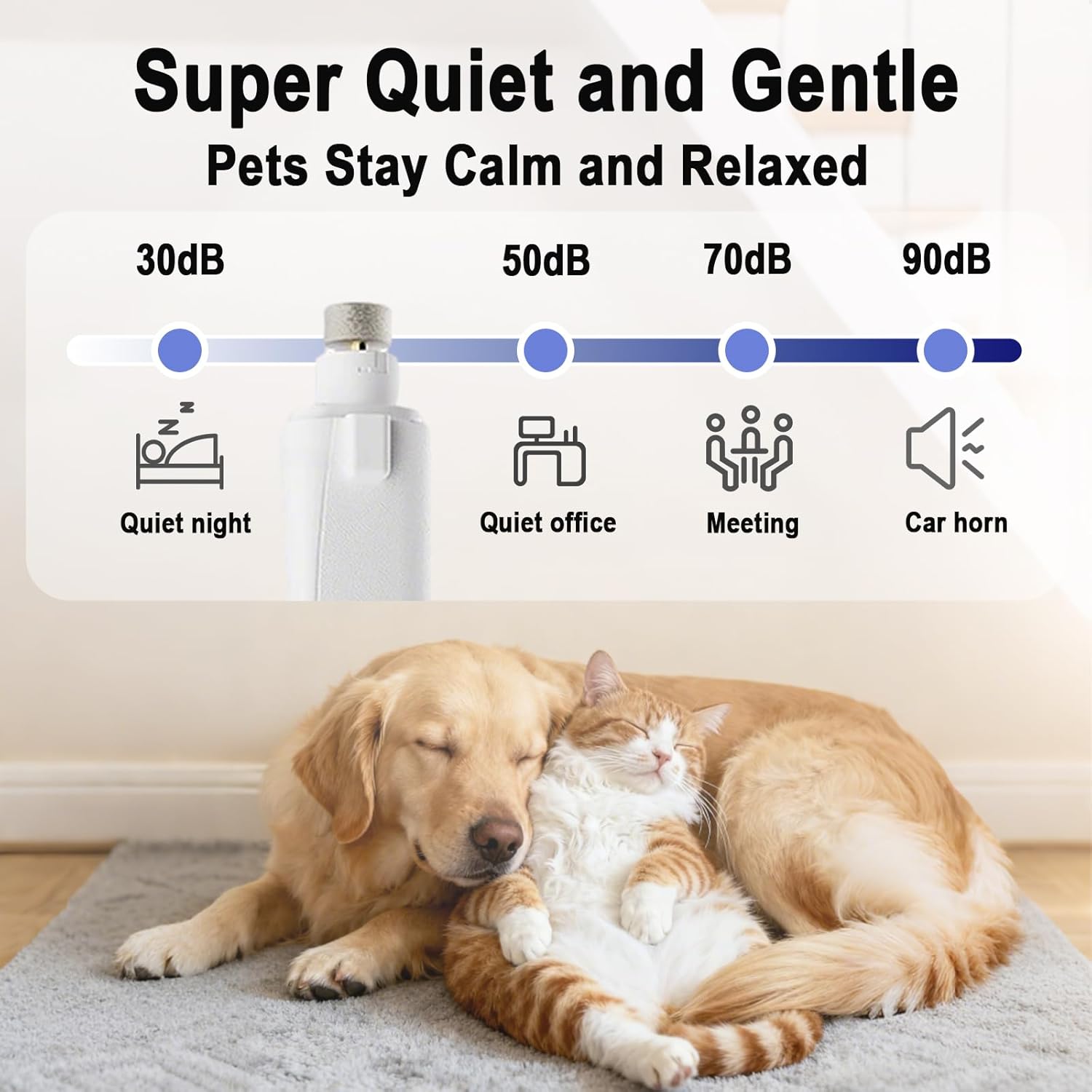 2-in-1 Led Light Nail Grinder Cat and Dog Clipper