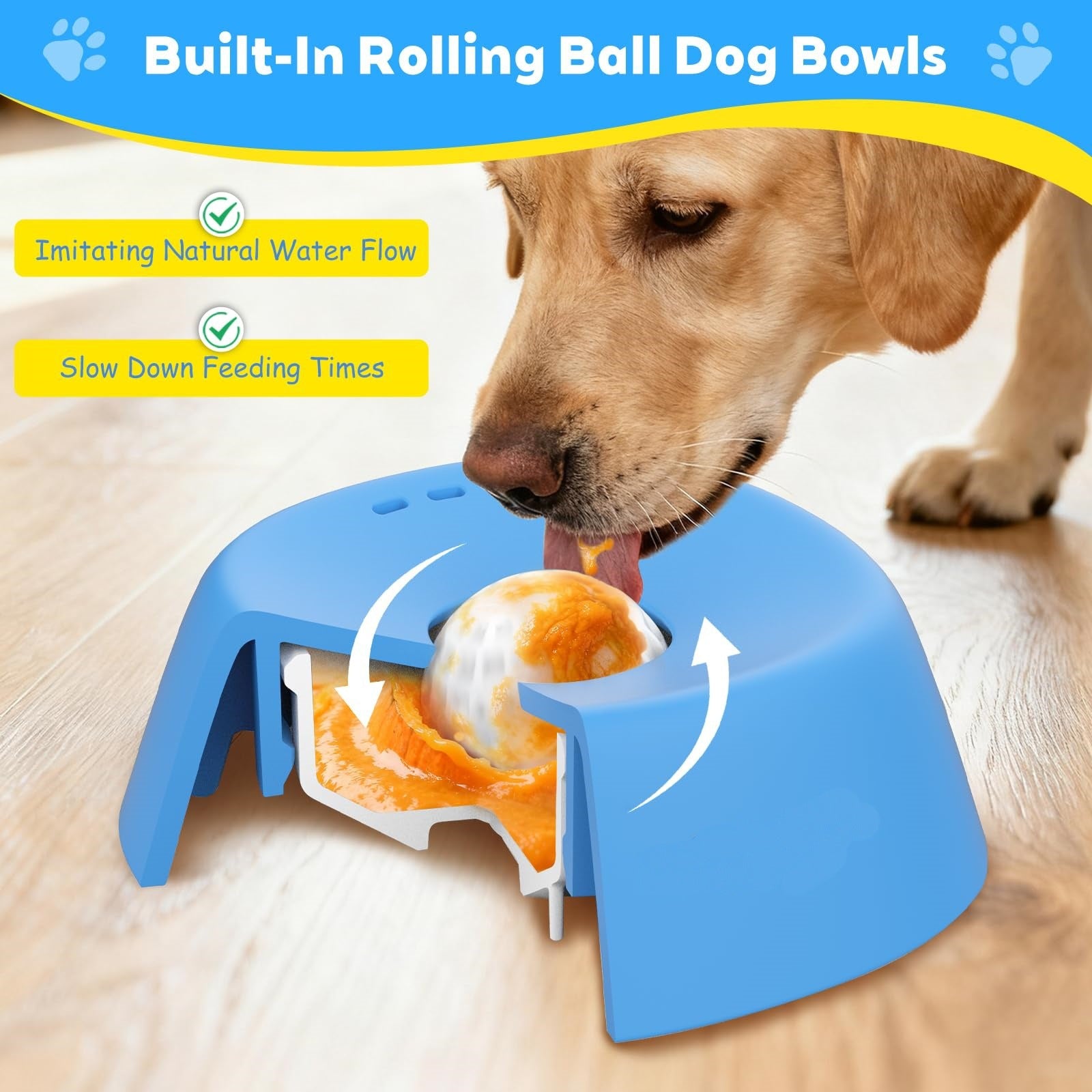 Slow Feeder Spherical Dog and Cat Licking Bowl - Lick Toy For Liquid Treats