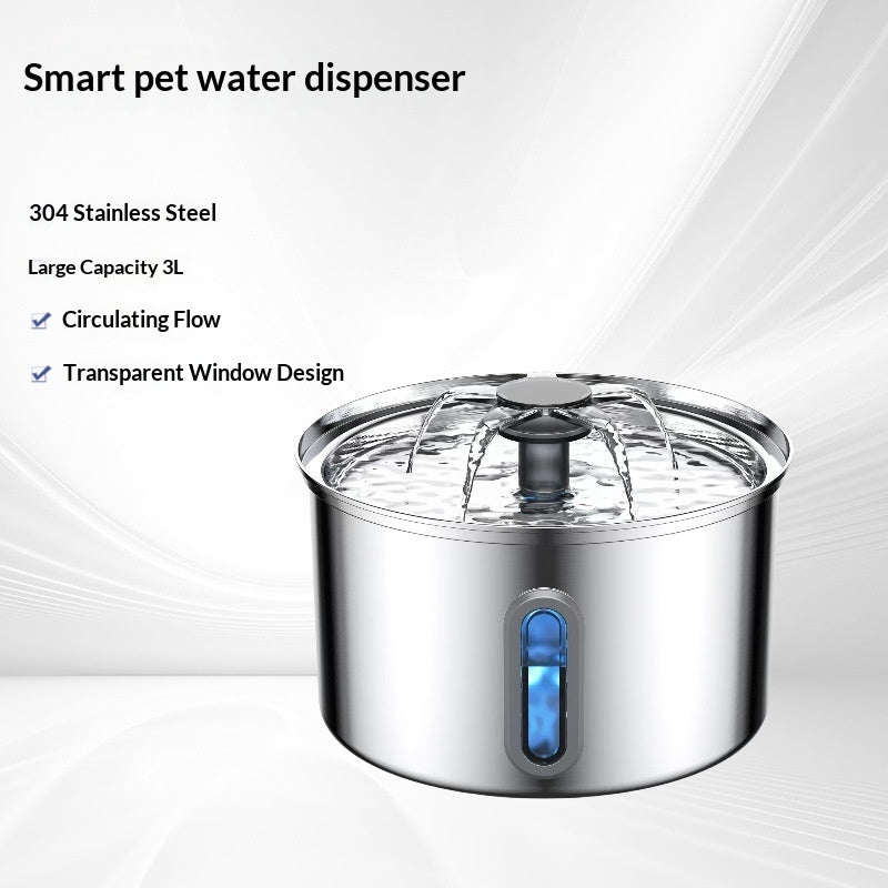 Pet Water Fountain 304 Stainless Steel - Cat and dog Water Dispenser
