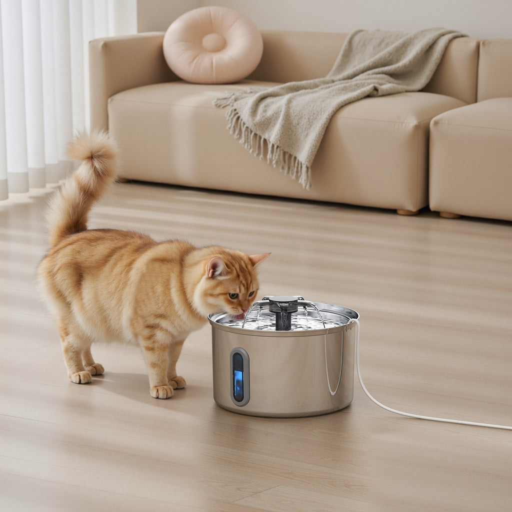 Pet Water Fountain 304 Stainless Steel - Cat and dog Water Dispenser
