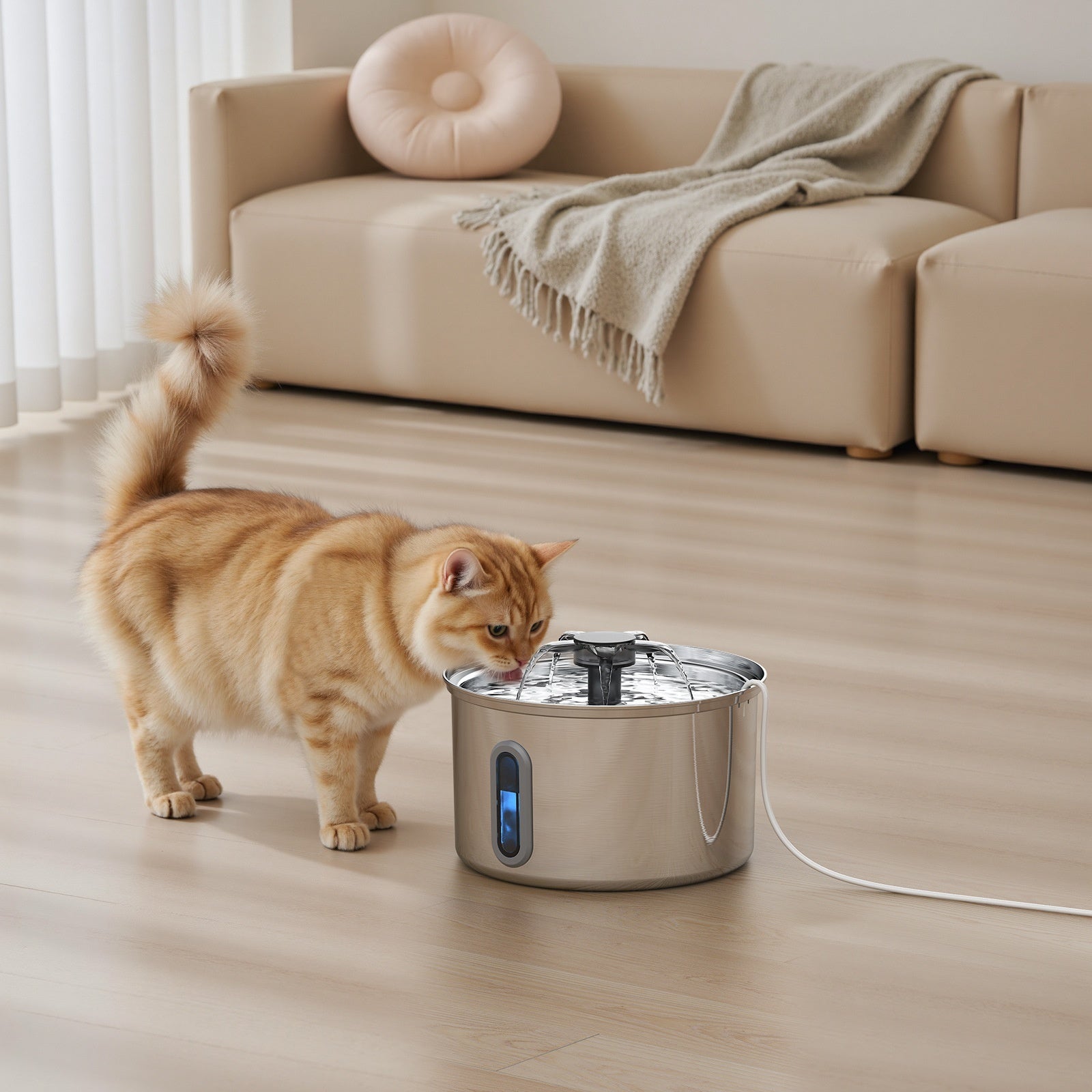 Pet Water Fountain 304 Stainless Steel - Cat and dog Water Dispenser