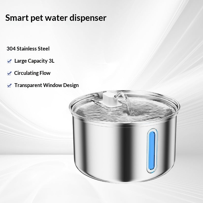 Pet Water Fountain 304 Stainless Steel - Cat and dog Water Dispenser